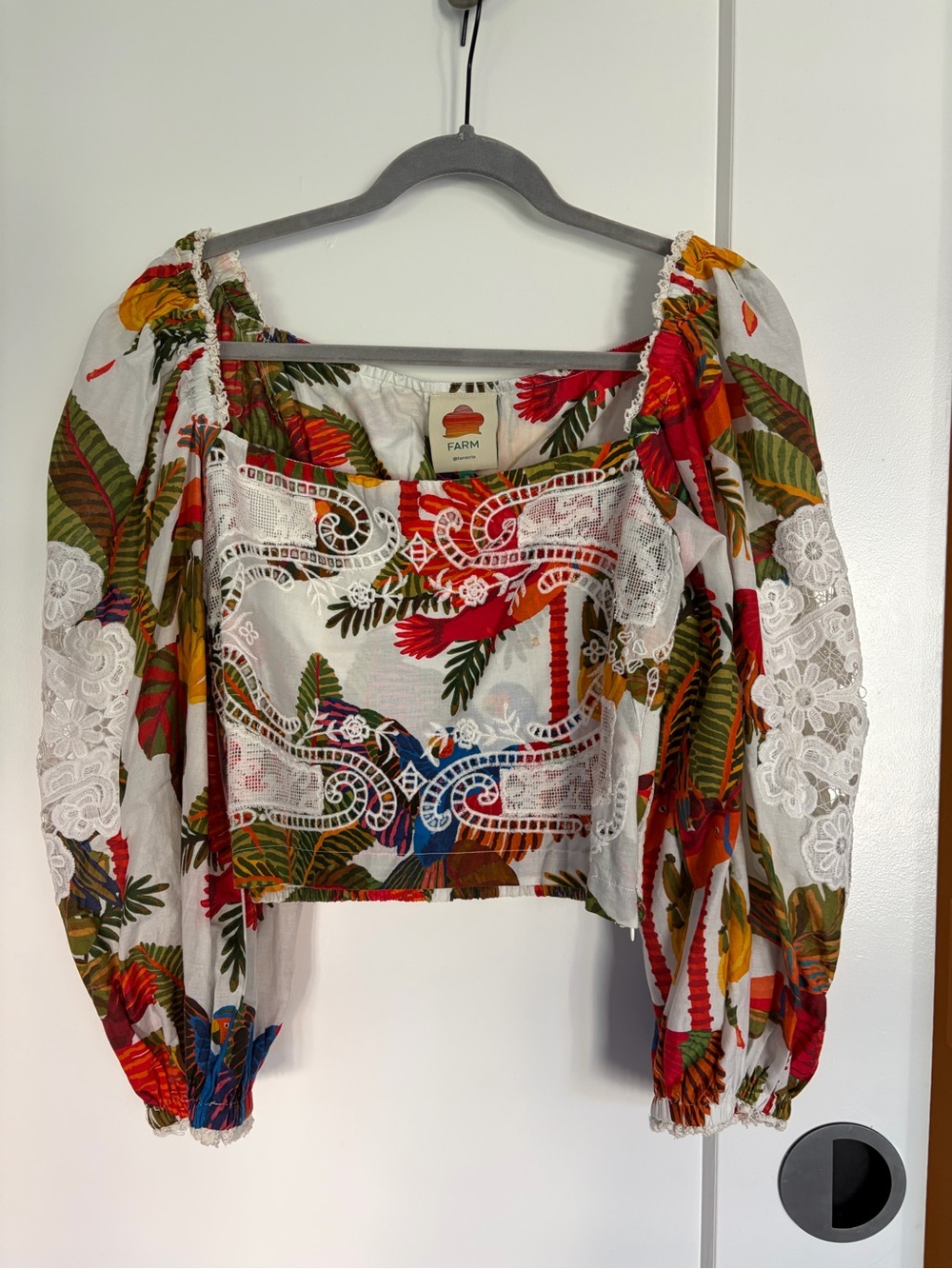 Farm Rio White Tropical Lace Top